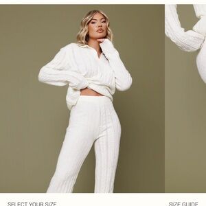 Pretty little thing Women's White Knit Pants & top